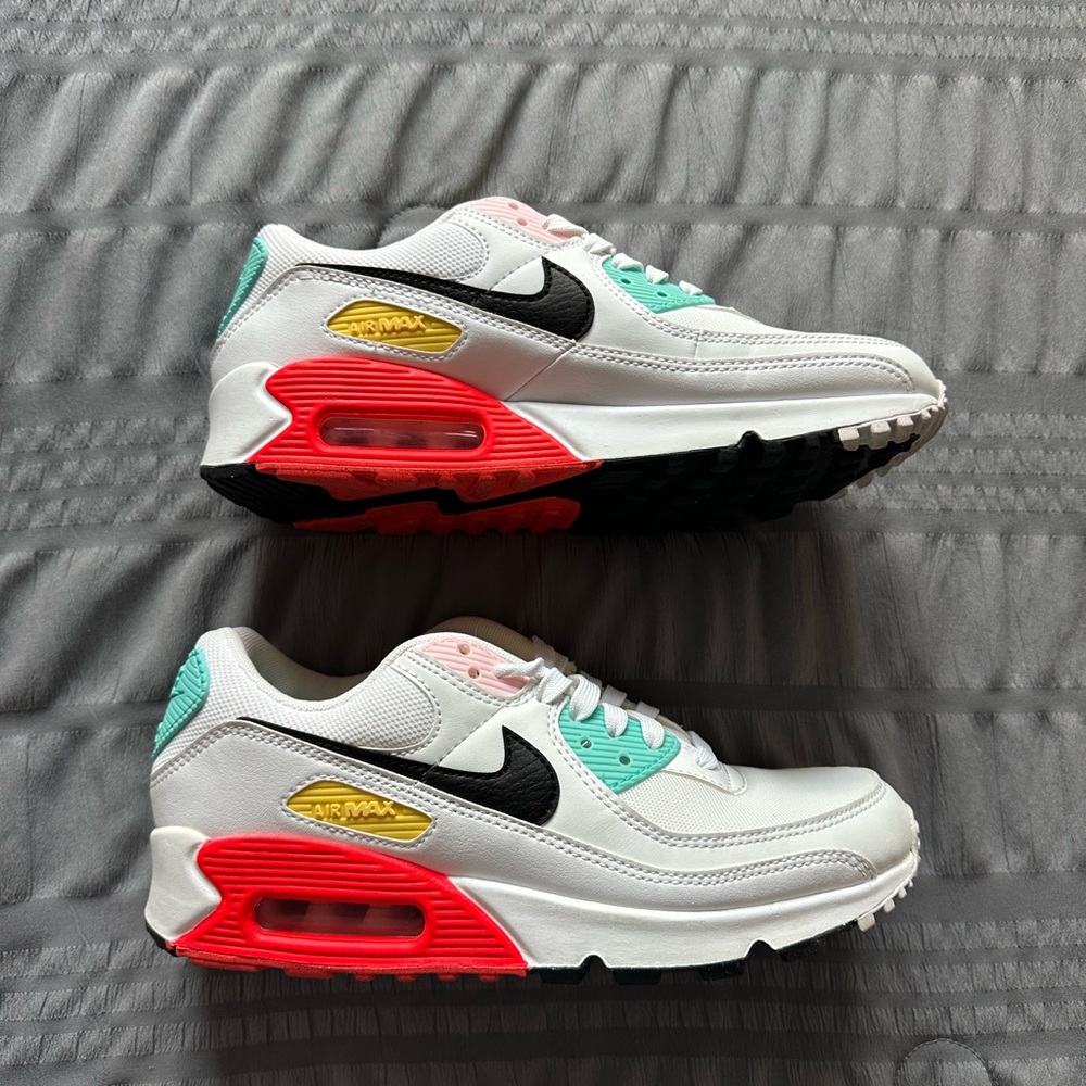 Nike Air Max White with Neon, Pastel, and Teal Accents
